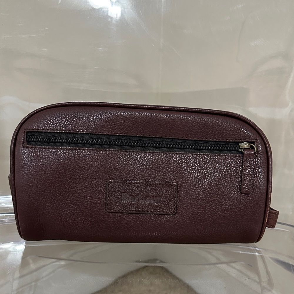 Barbour Leather Wash Bag or Toiletry Bag